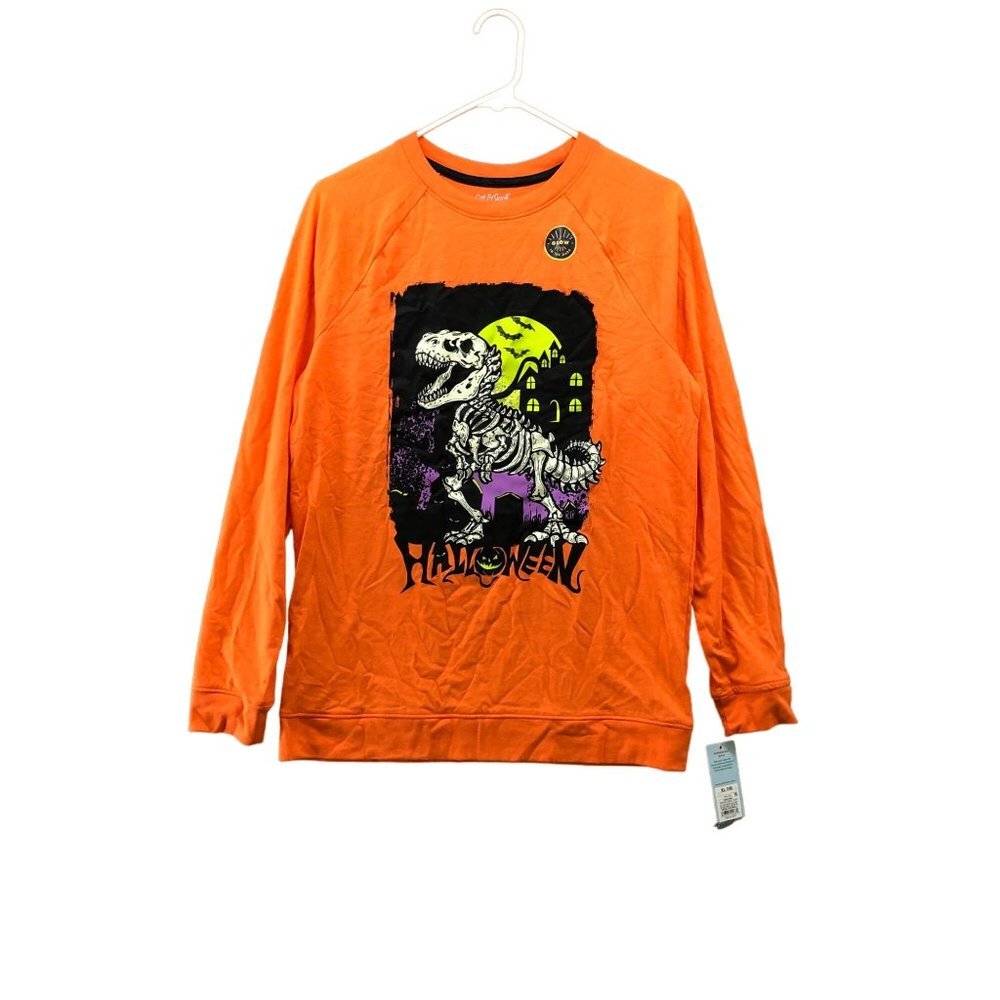 NWT Cat & Jack Boys Size XL 16 Long Sleeve T Shirt Dinosaur T Rex Halloween